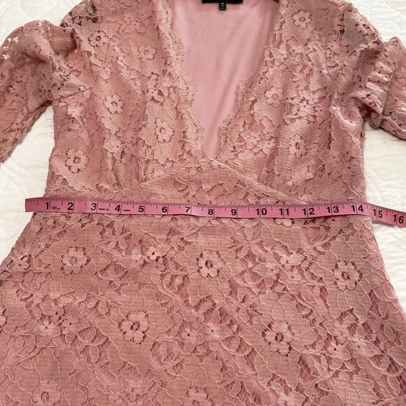 Lulu’s Blush Pink Lace Mini Dress Size medium Coquette Balletcore Romantic - Picture 5 of 9